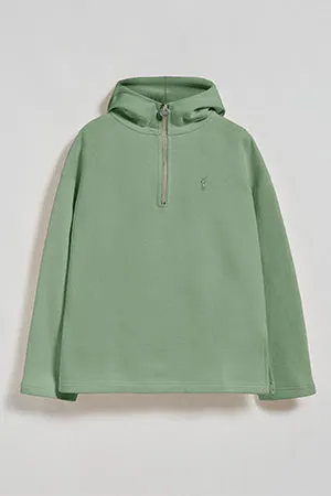 Sudadera Sinsajo verde jade con capucha y cremallera con logo Rigby Go
