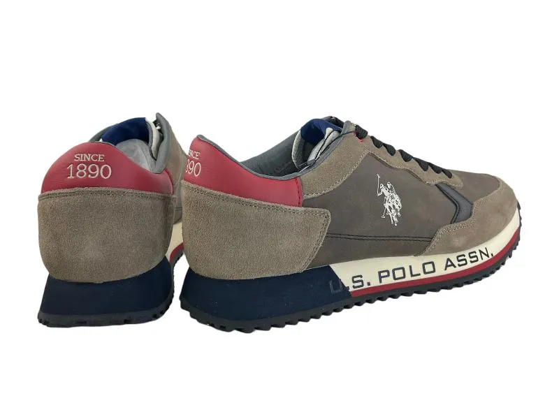 U. S. POLO ASSN. | SNEAKERS (ZAPATILLAS) DE HOMBRE ECOPIEL Y ECOANTE MARRóN, ROJO Y AZUL MARINO MANCHESTER