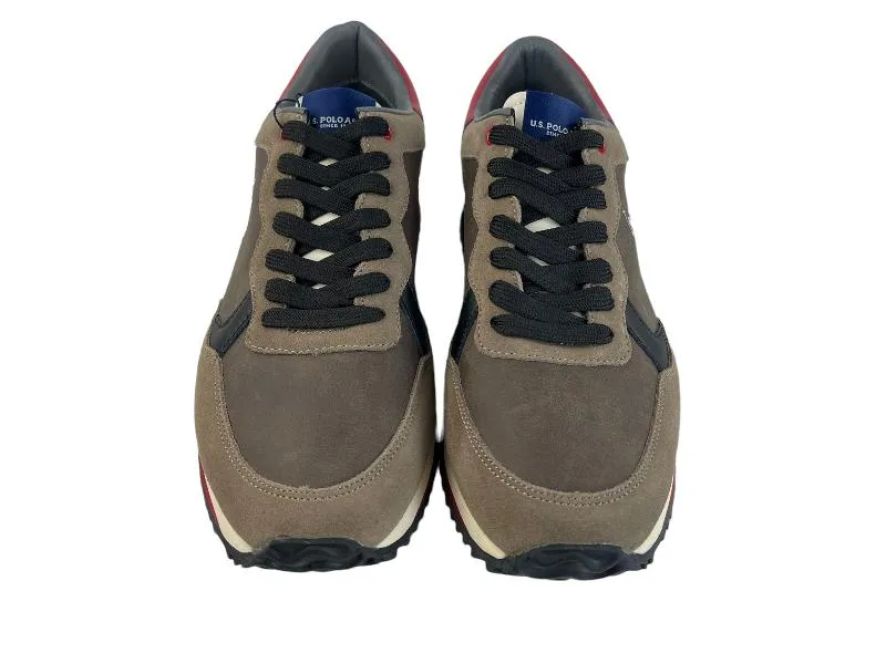 U. S. POLO ASSN. | SNEAKERS (ZAPATILLAS) DE HOMBRE ECOPIEL Y ECOANTE MARRóN, ROJO Y AZUL MARINO MANCHESTER