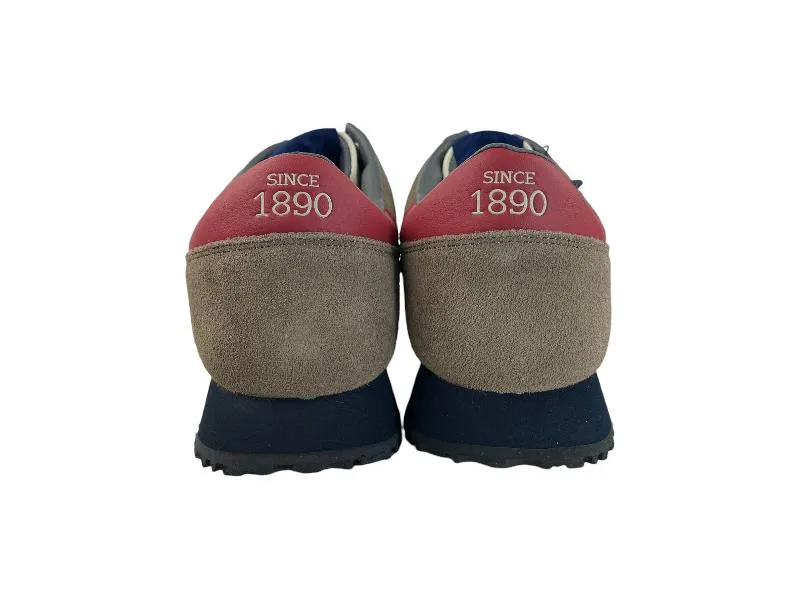 U. S. POLO ASSN. | SNEAKERS (ZAPATILLAS) DE HOMBRE ECOPIEL Y ECOANTE MARRóN, ROJO Y AZUL MARINO MANCHESTER