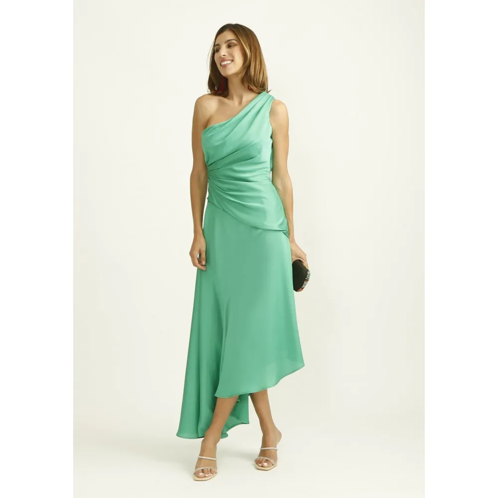 Vestido ALBA CONDE semientallado verde