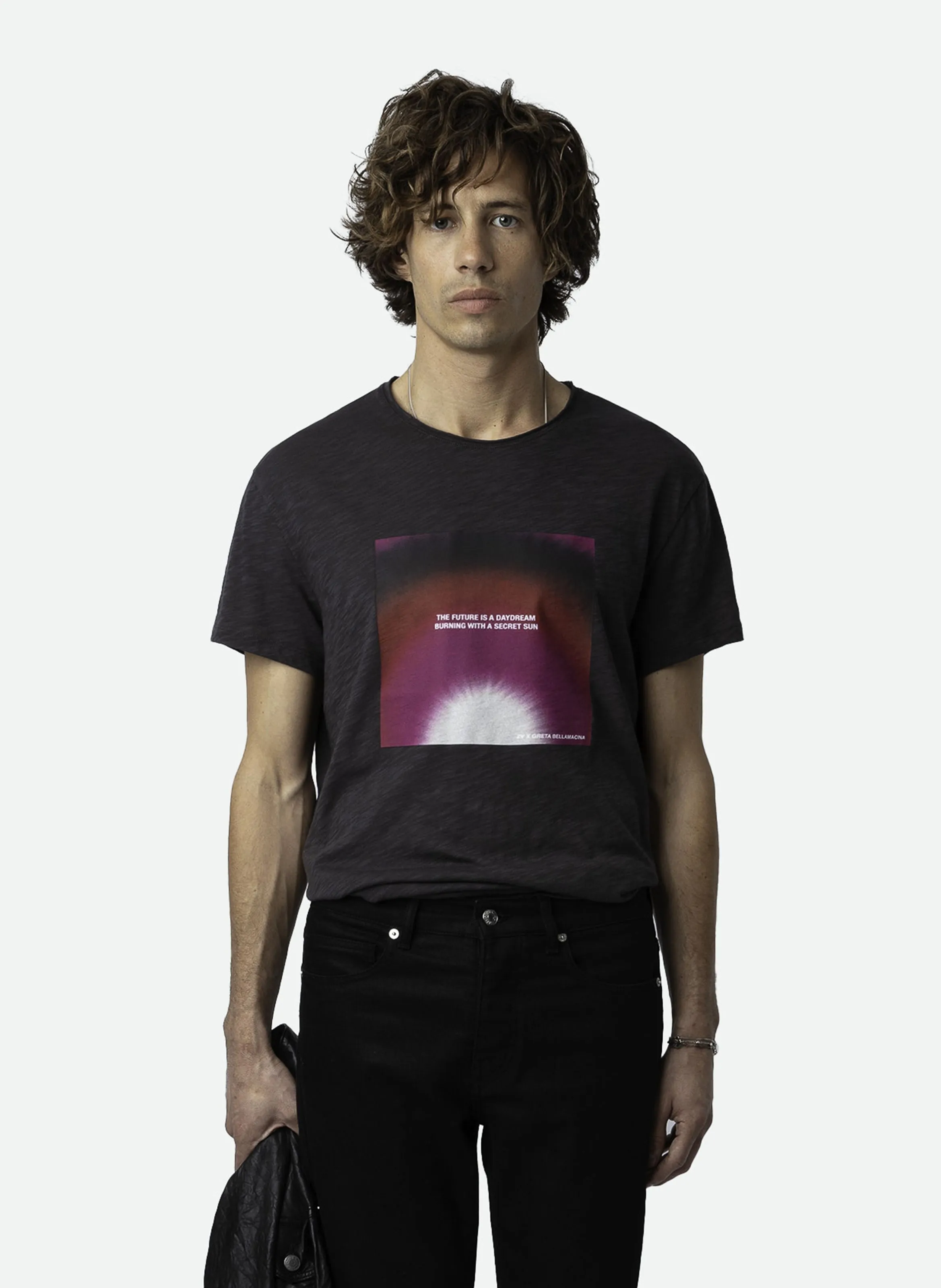 ZADIG&VOLTAIRE TOBY  CAMISETA ESTAMPADA DE ALGODóN ORGáNICO EN GRIS